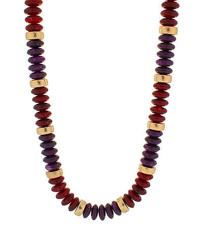 Marble Rondelle Bead Necklace