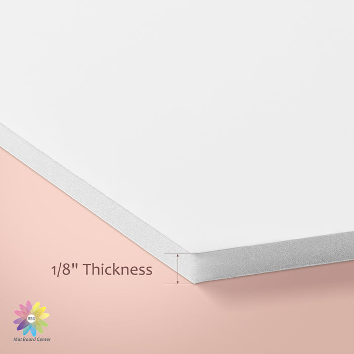 Mat Board Center, White Foam Board 1/8 inch Thick-Pack of 100