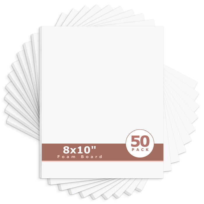 Mat Board Center, White Foam Board 1/8 inch Thick-Pack of 50 8x10
