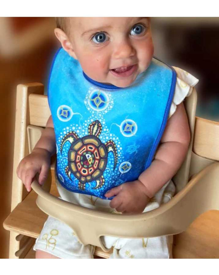 Medicine Turtle bib, for babies and toddlers, by Native Artist James Jacko indigenous art gift by James Jacko Canada