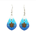 Medicine Turtle Dangle Earrings artwork by  Native Artist James Jacko indigenous art gift by James Jacko Canada