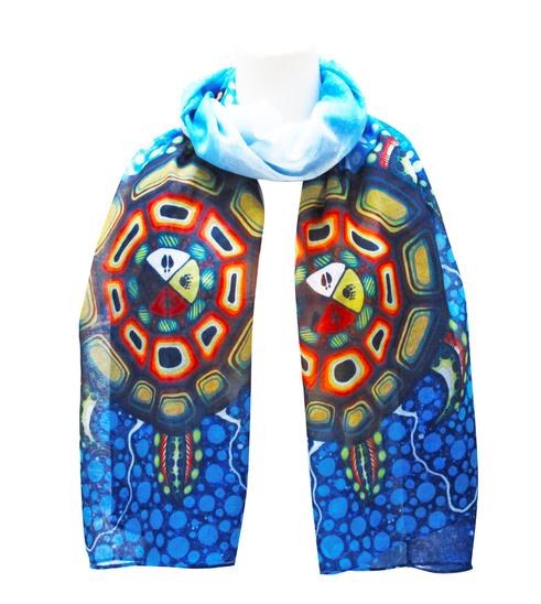 Medicine Turtle indigenous art shawl by James Jacko Canada
