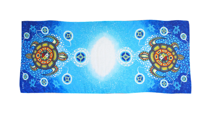 Medicine Turtle indigenous art shawl by James Jacko Canada