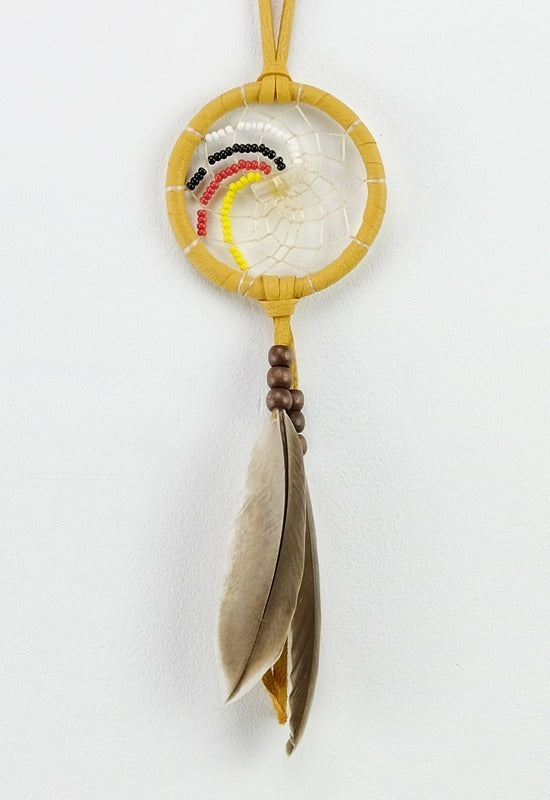 Medicine Wheel Colours Dream Catcher Handmade in Canada indigenous art gift by Monague Canada
