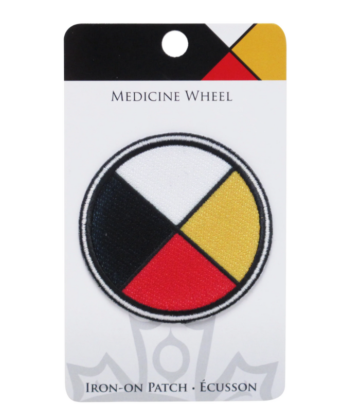 Medicine Wheel" Iron on Patch indigenous art gift by North of Fifty First Nations & Métis Art Boutique Canada