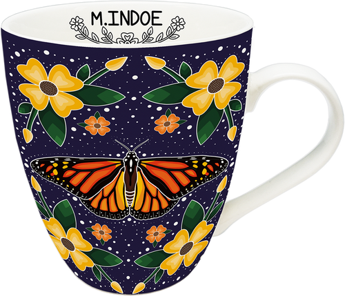 Monarch Butterfly indigenous art mug by Marissa Indoe Canada