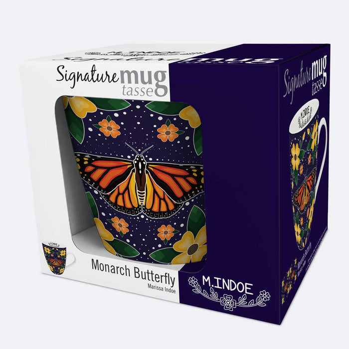 Monarch Butterfly indigenous art mug by Marissa Indoe Canada