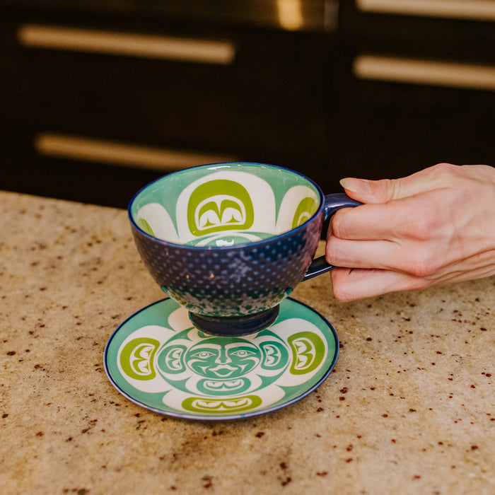 Moon Porcelain indigenous art mug by Simone Diamond Canada
