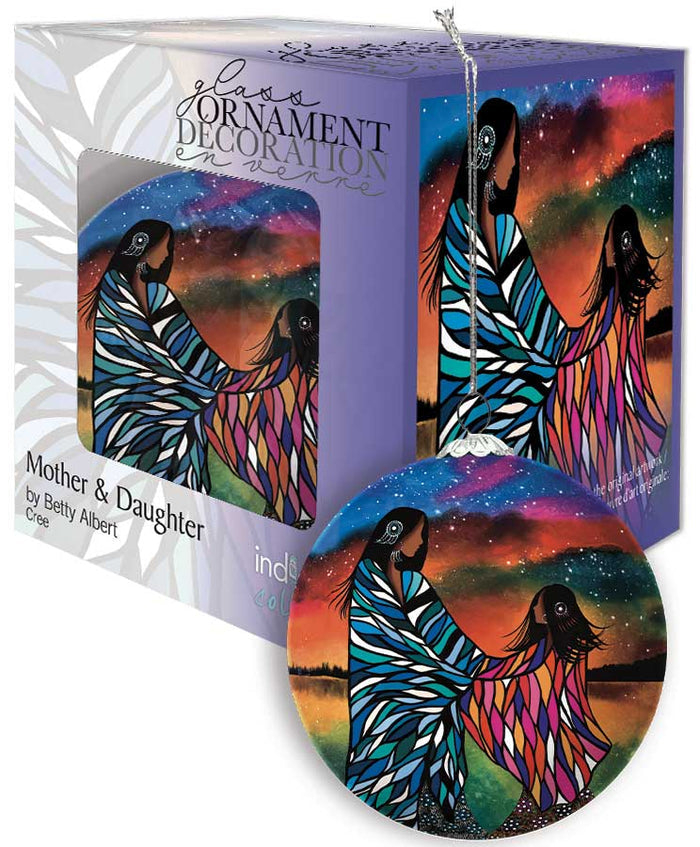 Mother and Daughter indigenous ornament by Betty Albert Canada