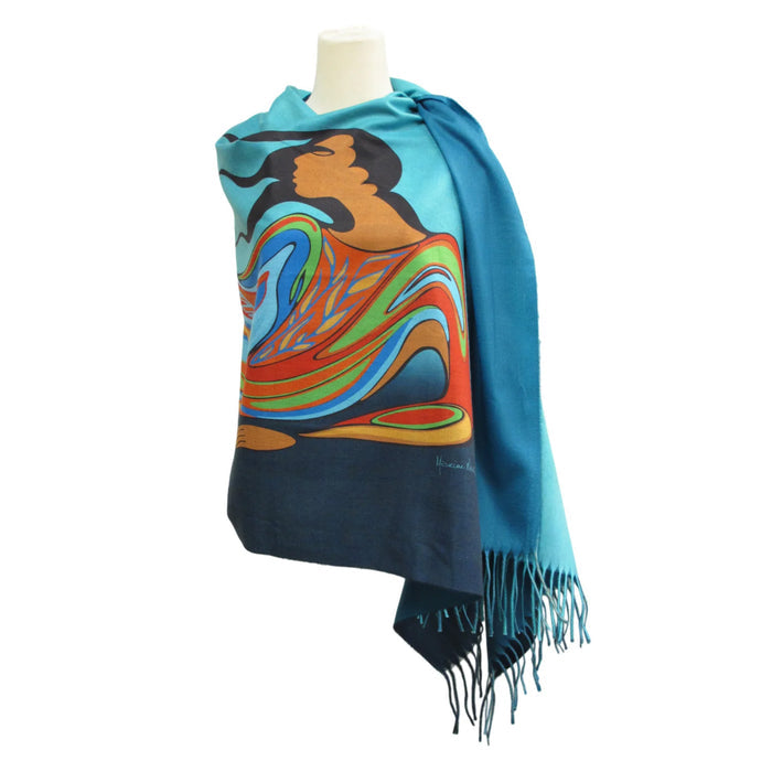 Mother Earth indigenous art shawl by Maxine Noel Canada