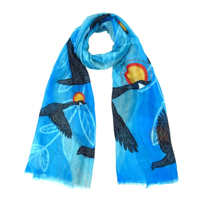 Niskak (Geese) indigenous art shawl by Eruoma Awashish Canada