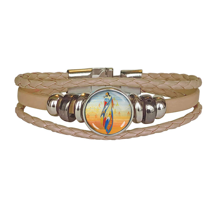 Not Forgotten by Maxine Noel, Vegan Leatherette Bracelet indigenous art gift by Maxine Noel Canada