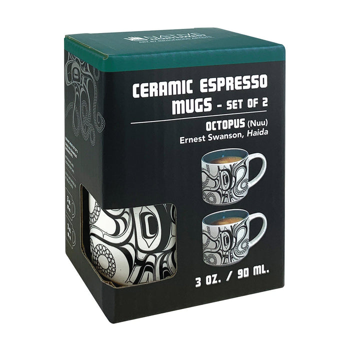 Ernest Swanson Octopus espresso mugs in a box