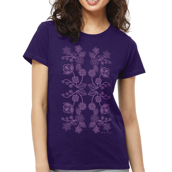 Ojibwe Florals T-shirt by Storm Angeconeb indigenous art gift by Storm Angeconeb Canada