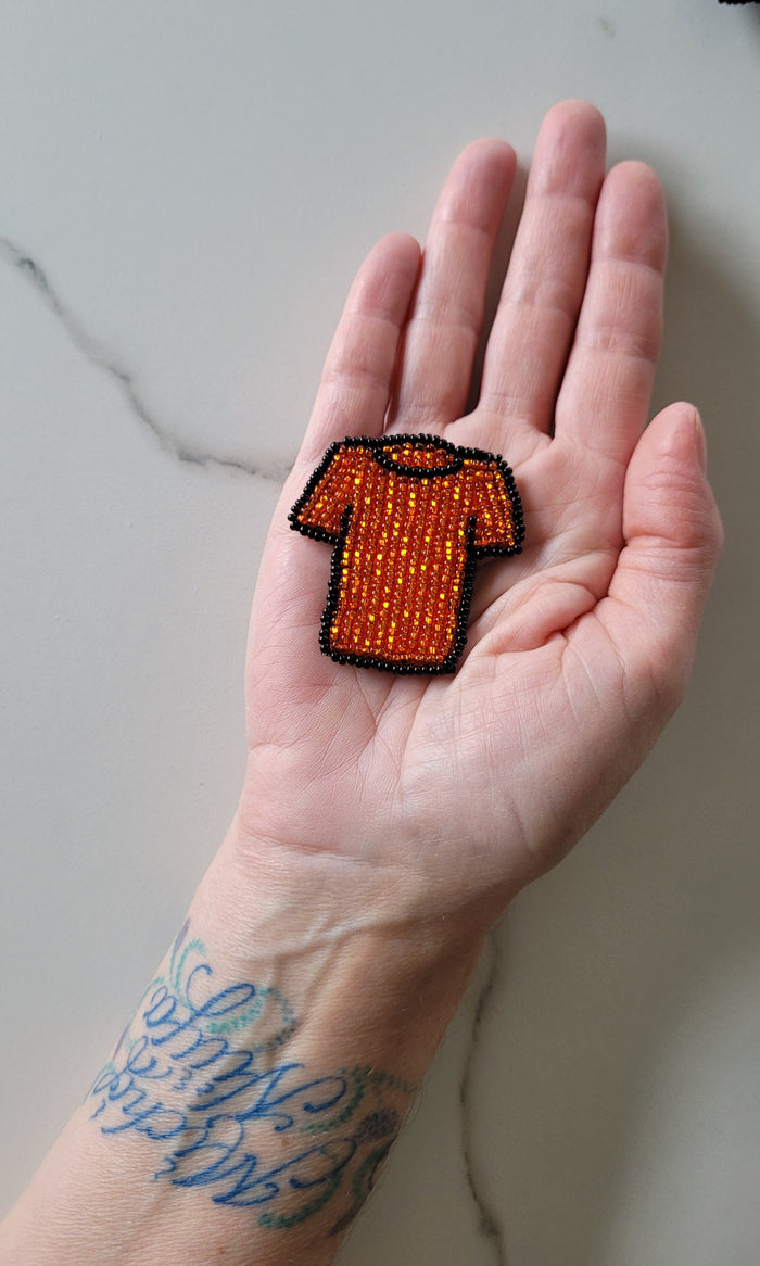 Orange Shirt Day Pin indigenous art gift by North of Fifty First Nations & Métis Art Boutique Canada