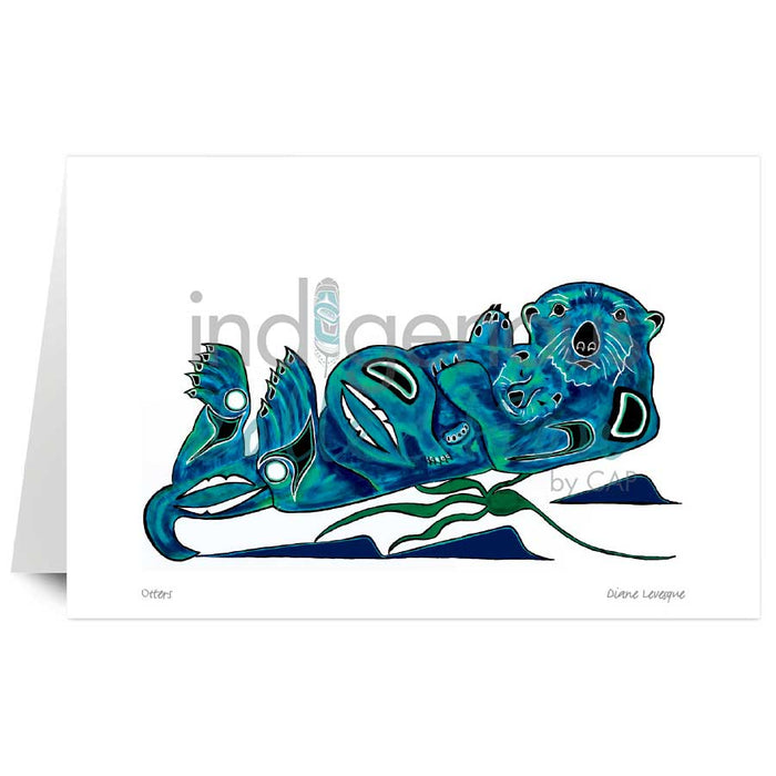 Diane Levesque Otters Art Card | Native  Art Canada