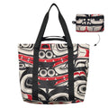 Packable Tote with Trolley Sleeve - Matriarch Bear by Morgan Asoyuf indigenous art gift by Morgan Asoyuf Canada
