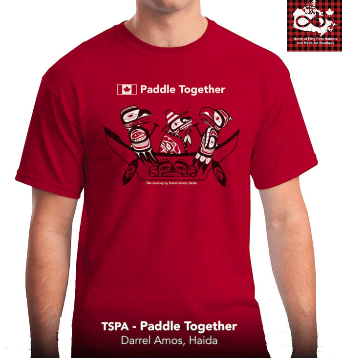 Paddle Together T-shirt by Haida artist Darrel Amos indigenous art gift by Darrel Amos Canada