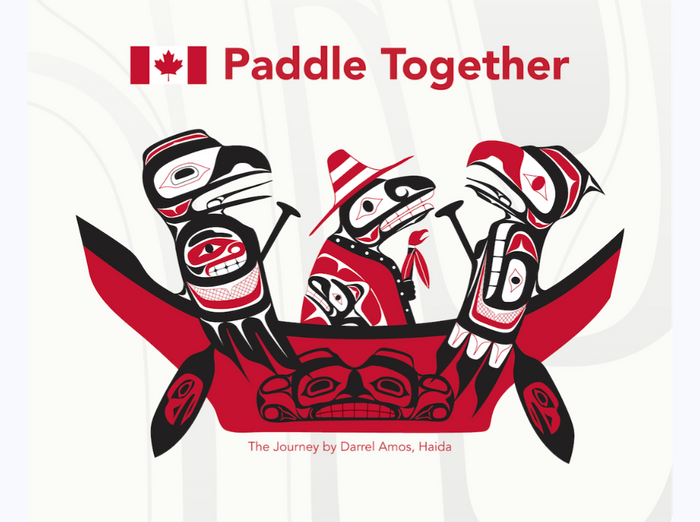 Paddle Together T-shirt by Haida artist Darrel Amos indigenous art gift by Darrel Amos Canada