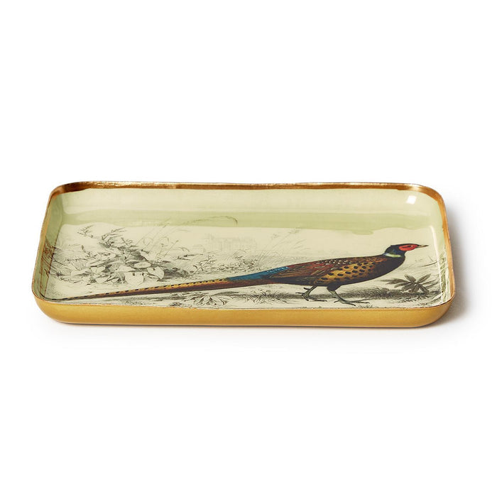 Pheasant Metal Trinket/Desk Tray