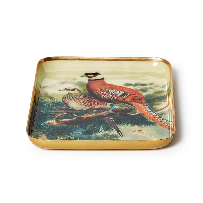 Pheasant Metal Trinket/Desk Tray
