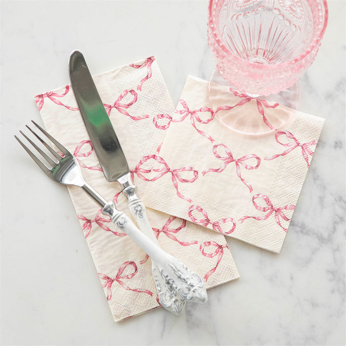 Pink Bow Lattice Guest Towel