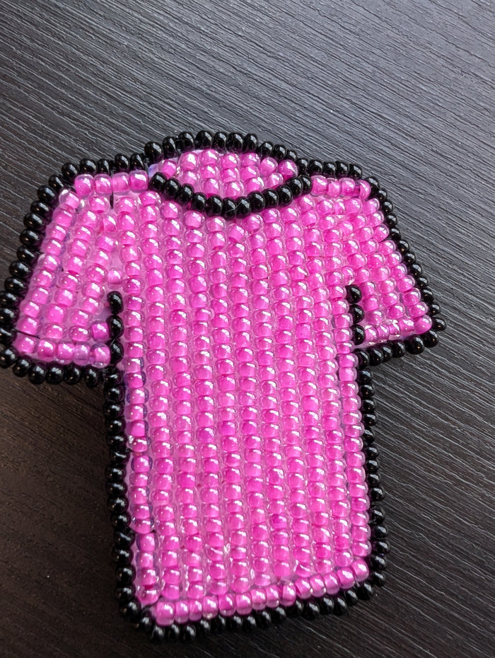 Pink Shirt Beaded Pin indigenous art gift by North of Fifty First Nations & Métis Art Boutique Canada