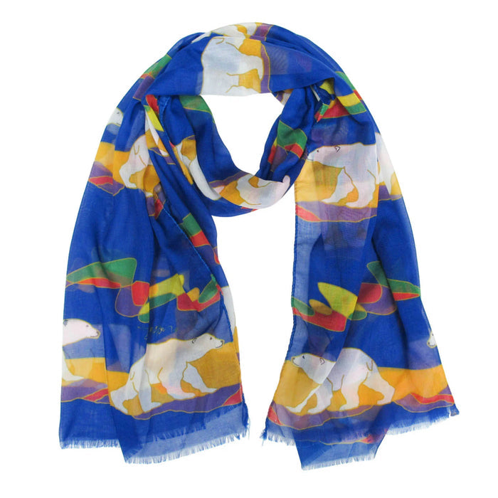 Polar Bear indigenous art shawl by Dawn Oman Canada