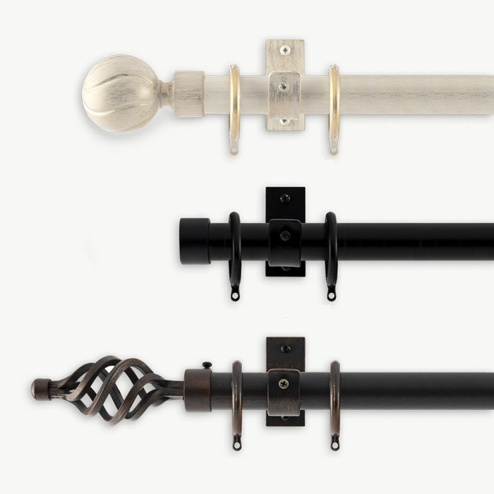Porto 1 3/16" Wroth Iron Pole Sets