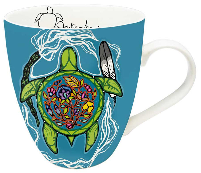 Prayers For Turtle Island indigenous art mug by Jackie Traverse Canada