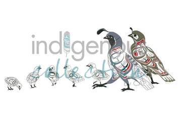 Richard Shorty Quail Family Wall Art | Native Art Canada