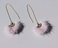 Real Mink Earrings by Namgis artist Jonathan Whonnock - light pink indigenous art gift by Johnathan Whonnock Canada