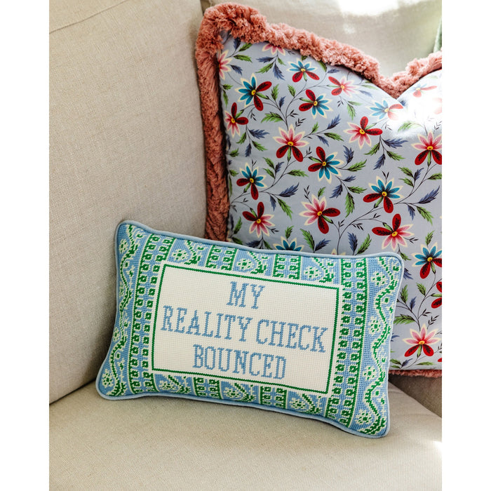 Reality Check Needlepoint Pillow