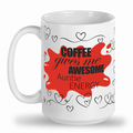 Red Awesome Auntie Tall 15 oz indigenous art mug by North of Fifty Indigenous Boutique Canada