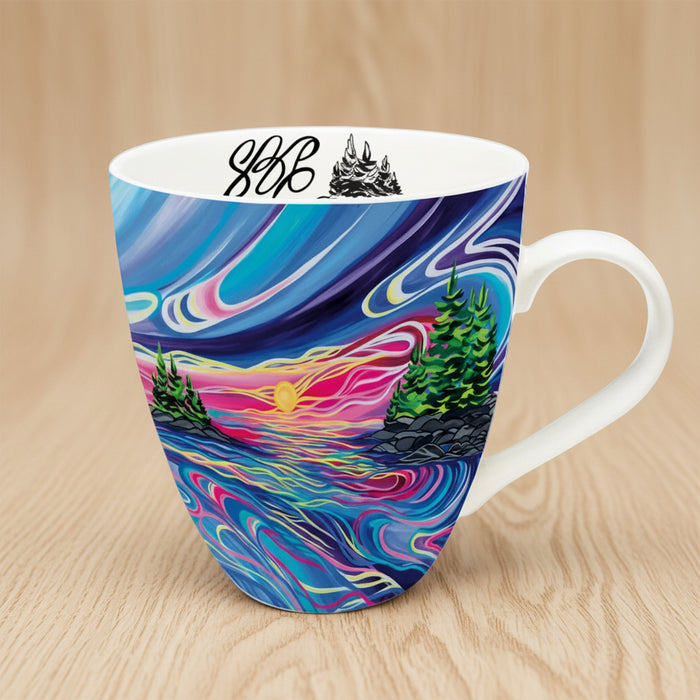 Reflect & Grow with Love indigenous art mug by Shawna Boulette Grapentine Canada