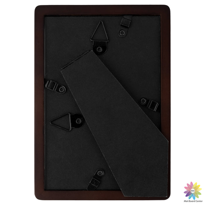 Rounded Corner 4x6 Wood Frame For 3x5 Photos With White Mat and Real Glass Brown (6 Pcs per Box)