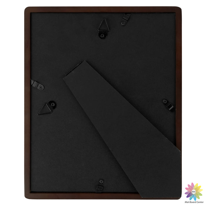 Rounded Corner 8x10 Wood Frame For 5x7 Photos With White Mat and Real Glass Brown (6 Pcs per Box)