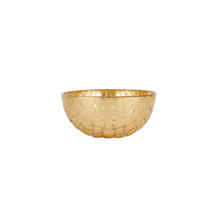 Rufolo Glass Gold Basketweave Dipping Bowl
