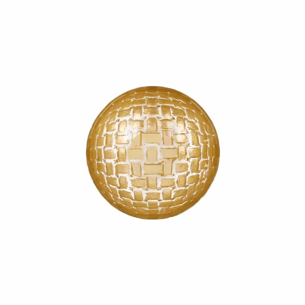 Rufolo Glass Gold Basketweave Dipping Bowl