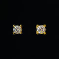 S925 Gold Moissanite Diamond Earrings - 4-Prong Set
