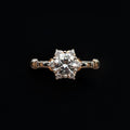 S925 & Gold Solitaire Moissanite Diamond Ring - 6-Prong Set
