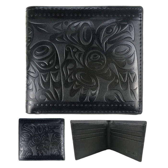 Salish Eagle  Leather Wallet indigenous art gift by Joe Wilson-Sxwaset Canada