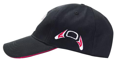 Salmon Embroidered Baseball Cap by Native Artist, Jamie Sterritt indigenous art gift by Jamie Sterritt Canada