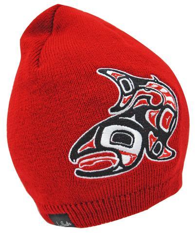 Salmon Embroidered Toque by Native Artist, Jamie Sterritt indigenous art gift by Jamie Sterritt Canada