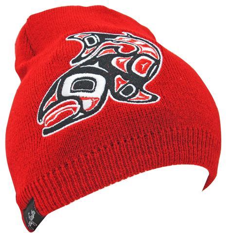 Salmon Embroidered Toque by Native Artist, Jamie Sterritt indigenous art gift by Jamie Sterritt Canada