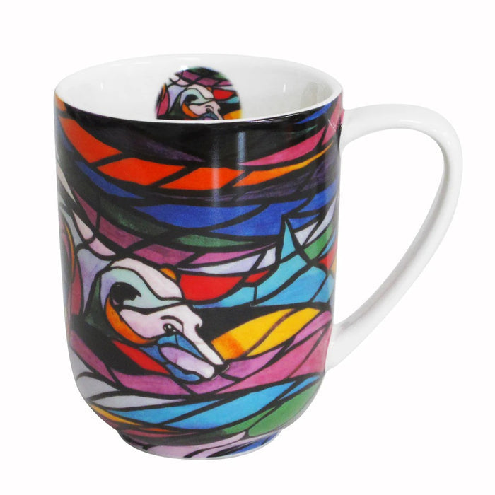 Salmon Hunter indigenous art mug by Don Chase Canada
