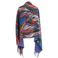 Salmon Hunter indigenous art shawl by Don Chase Canada