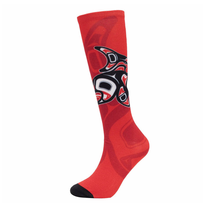 Salmon socks by Jamie Sterritt