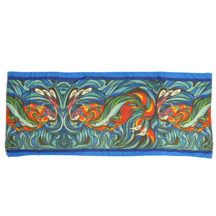 Salmon Spirit Fish indigenous art shawl by Don Chase Canada