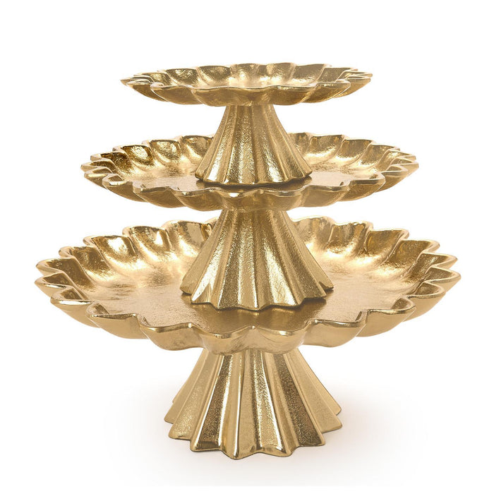 Scalloped Edge Gold Cake Stand
